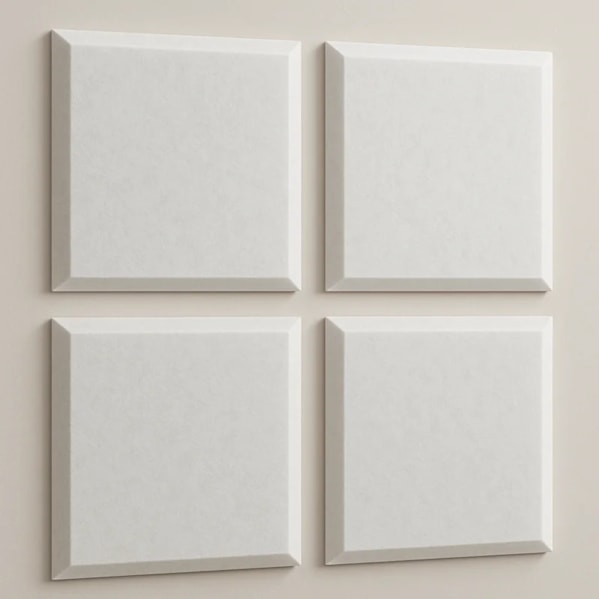 Placa Lã De Pet Branco Chanfrado 62,2 x 62,2 x 5 cm Densidade 35 kg/m³