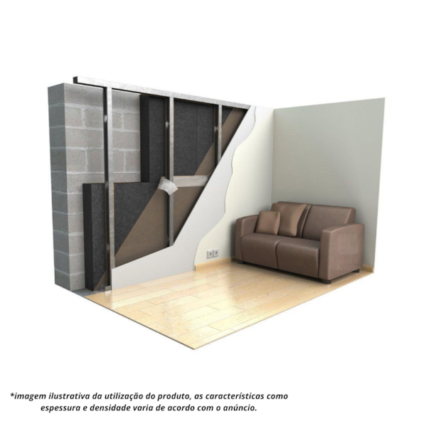 Placa Lã de PET Preto 1200 x 600 x 50 mm - 35kg/m3 - 15 Unidades