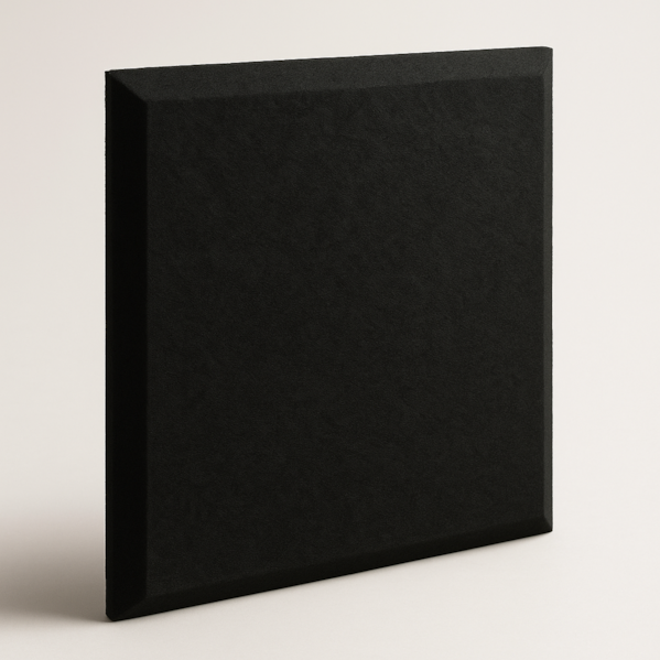 Placa Lã de PET Preto CHANFRADO 600 x 600 x 50 mm - 30kg/m3
