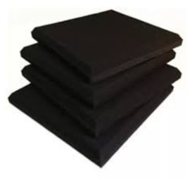 Placa Lã de PET Preto CHANFRADO 600 x 600 x 50 mm - 30kg/m3