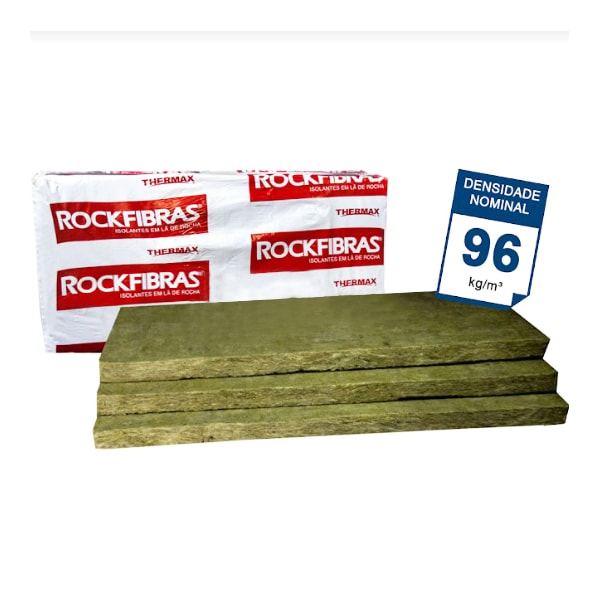 Placa Lã de Rocha Padrão 1200 x 600 x 51 mm - 96kg/m3 - 1 Unidade