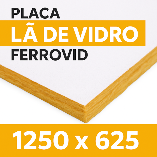 Placa Lã de Vidro Forrovid Boreal 1250x625x25mm - 60kg/m³ - 0,78m² (RE)