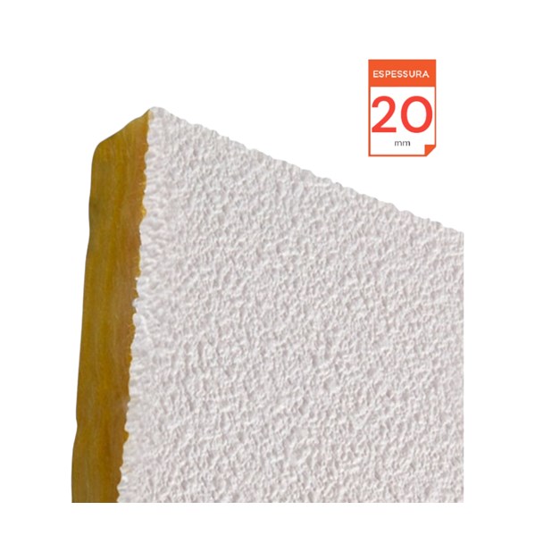 Placa Lã de Vidro Forrovid Boreal Branco 1250 x 625 x 20mm - 60kg/m³ - 1 Unidade